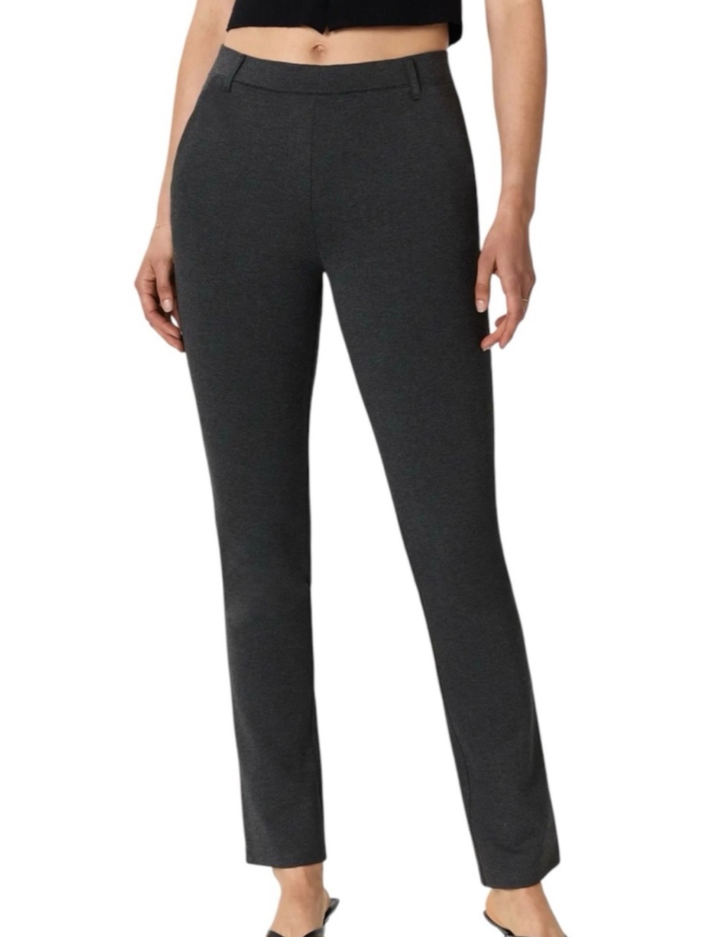 NWT Quince Ultra Stretch Ponte Straight-Leg Pants size L Charcoal pants